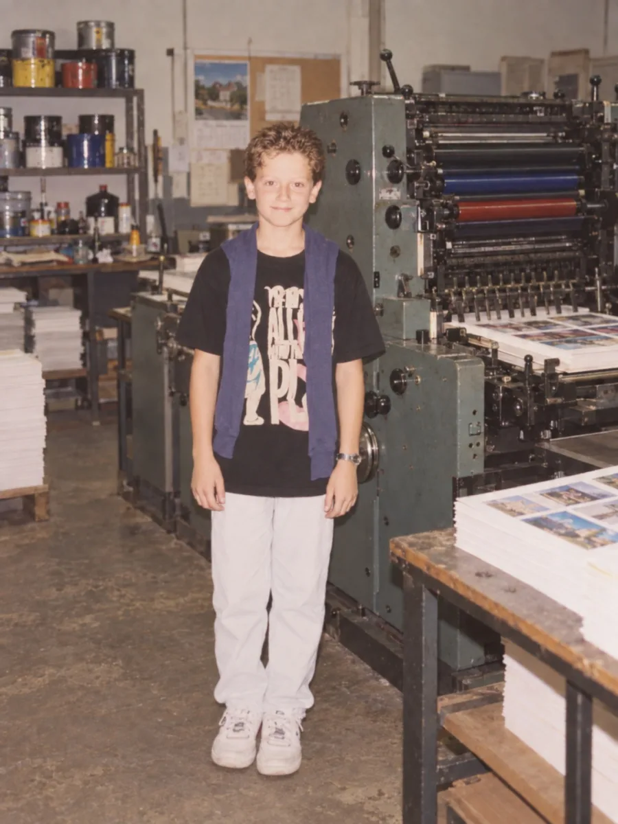 Raised in a printing press
