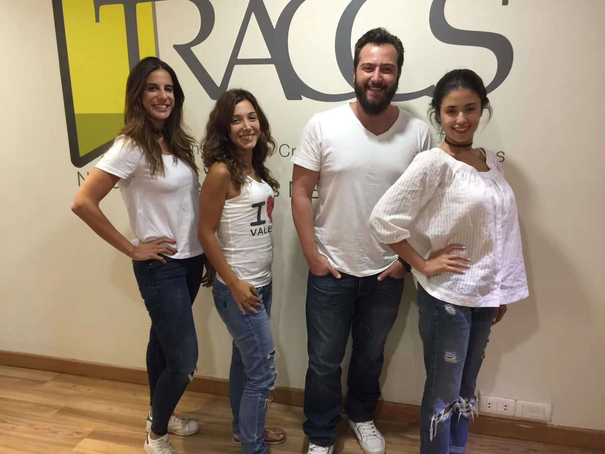 Nader alMaleh with colleagues at the TRACCS office